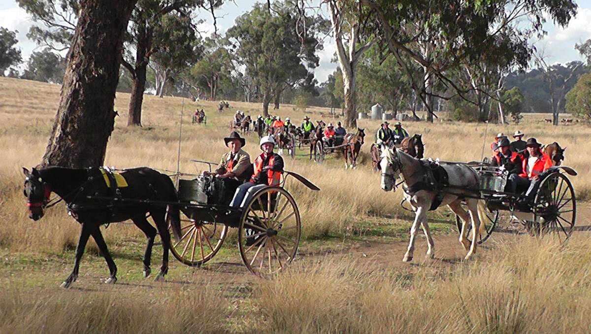 OFF AND WALKING: The Royal Far West Charity Drive heads through Wallabadah on the weekend.