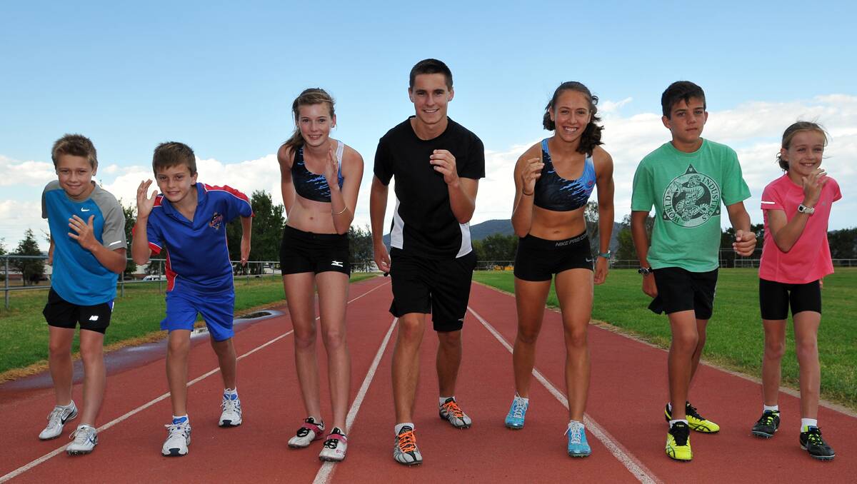 Country, state and national championships in their sights. (From left) Angus Richards, Jasper Thomas, Emily Sheppard, Ben Allen, Lia Mills, Oscar Thomas and Yasmin Thomas , Photo: Geoff O’Neill 230113GOD01