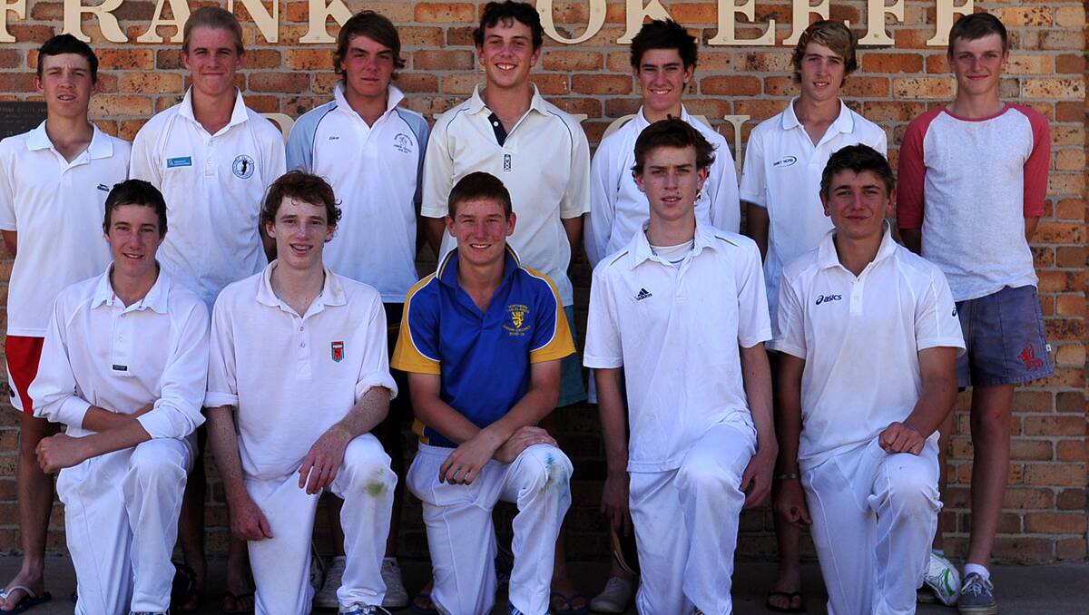 The Northern Inland Under 16s (back from left) Jake Brayshaw, Matt Dunn, Lachlan Elks, James Psarakis, Campbell Baker, Chris Coulton, Will Burke, (front from left) Richard Wilson, Mitch Lennon, Sage Cook, Toby Fox, Perry Stapleton, (absent) Ryan Hansen and Max Houlahan will take on Hunter on Sunday. Photo: Grant Robertson 181112GRD01