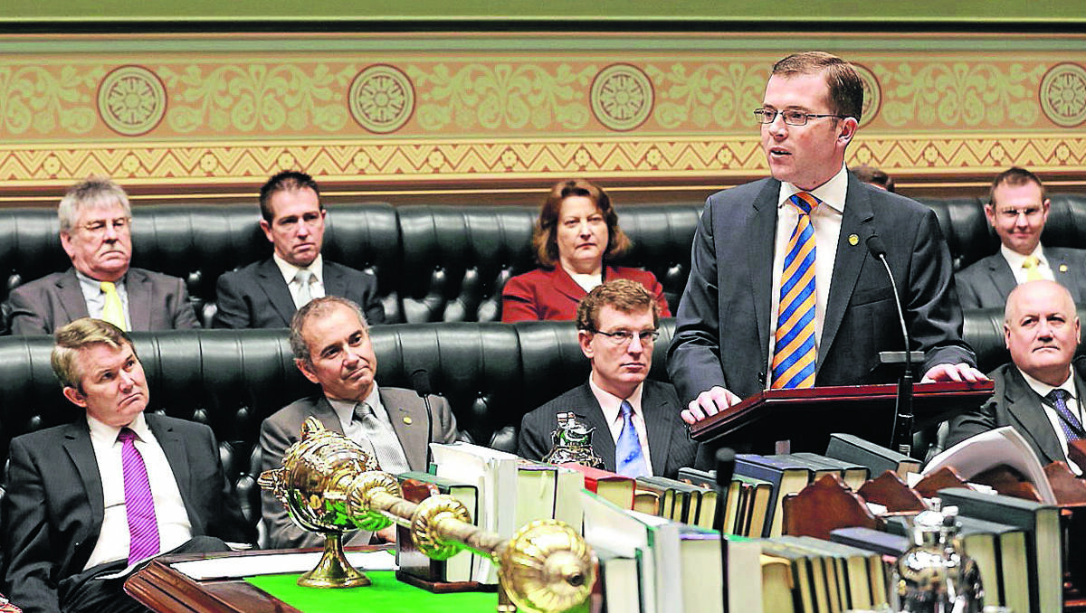 ADAM’S MAIDEN: New MP Adam Marshall delivered his maiden speech yesterday to the NSW Parliament, promising his electorate that their priorities were his priorities. Photo: Douglas Martin