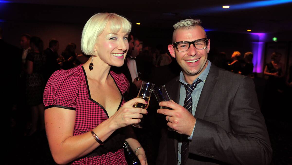 Sami and Kevin Rigby enjoy the Quality Business Awards held at TRECC on Friday night. Photo: Robert Chappel