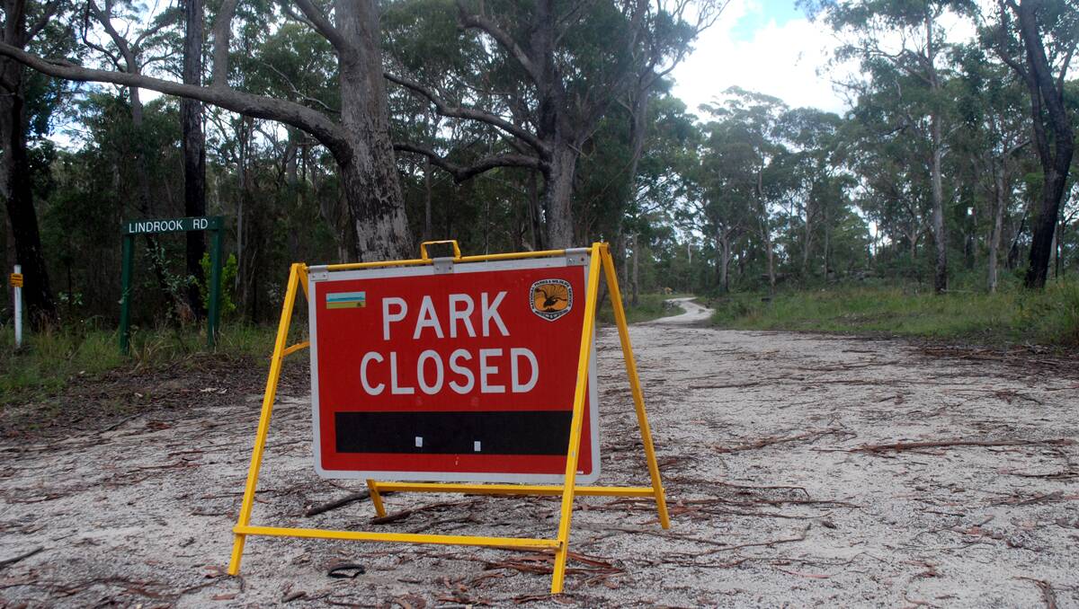 Road closed leading to the Basket Swamp National Park where a body has been found this morning. Photo: Tenterfield Star