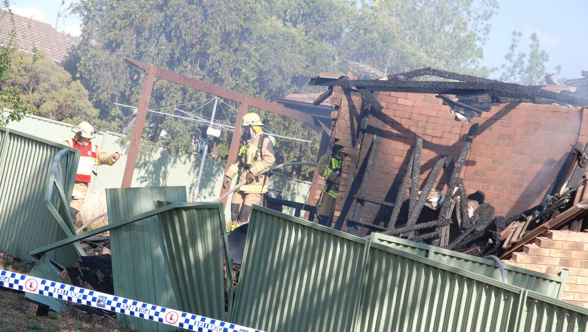 BLAST SHOCK: The Jemmy  Pl house was extensively  damaged in yesterday’s blast. Photo: Breanna  Chillingworth 191113BRE05