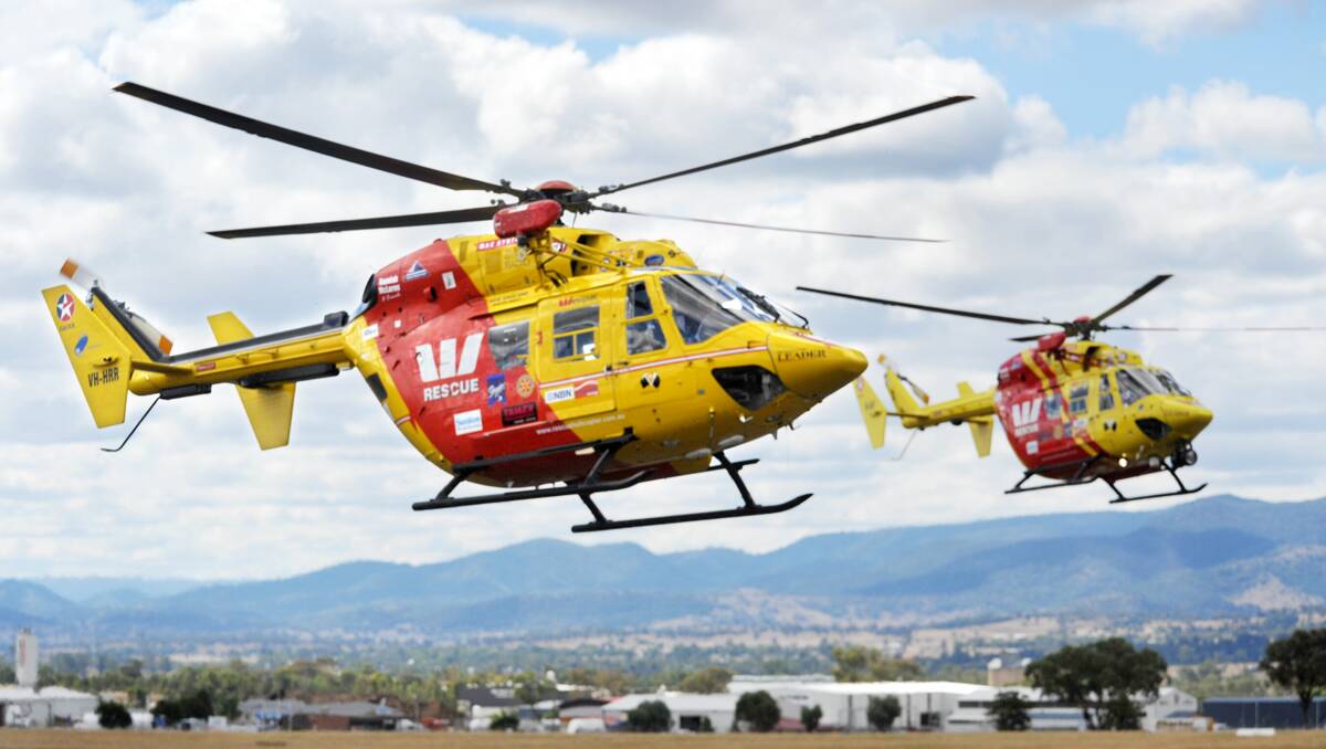 UP IN THE AIR: An independent review of the state’s aeromedical services has recommended Tamworth’s base operate 24 hours, seven days a week, but that  winching operations cease. Photo: Barry Smith 110412BSA14