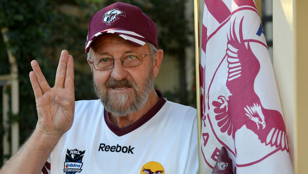 Mad fan: Manly supporter Garry Norman became the Sea Eagles' 10,000th 2013 member last week. 030513BSF02