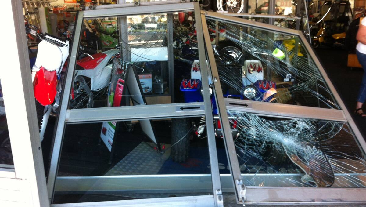 Thomas Lee Motorcyles at Moree was ram raided on January 2 and two quad bikes stolen during the incident, which is one of a spate of break-ins targeting residences and businesses with motorcyles in Moree. Photo: supplied