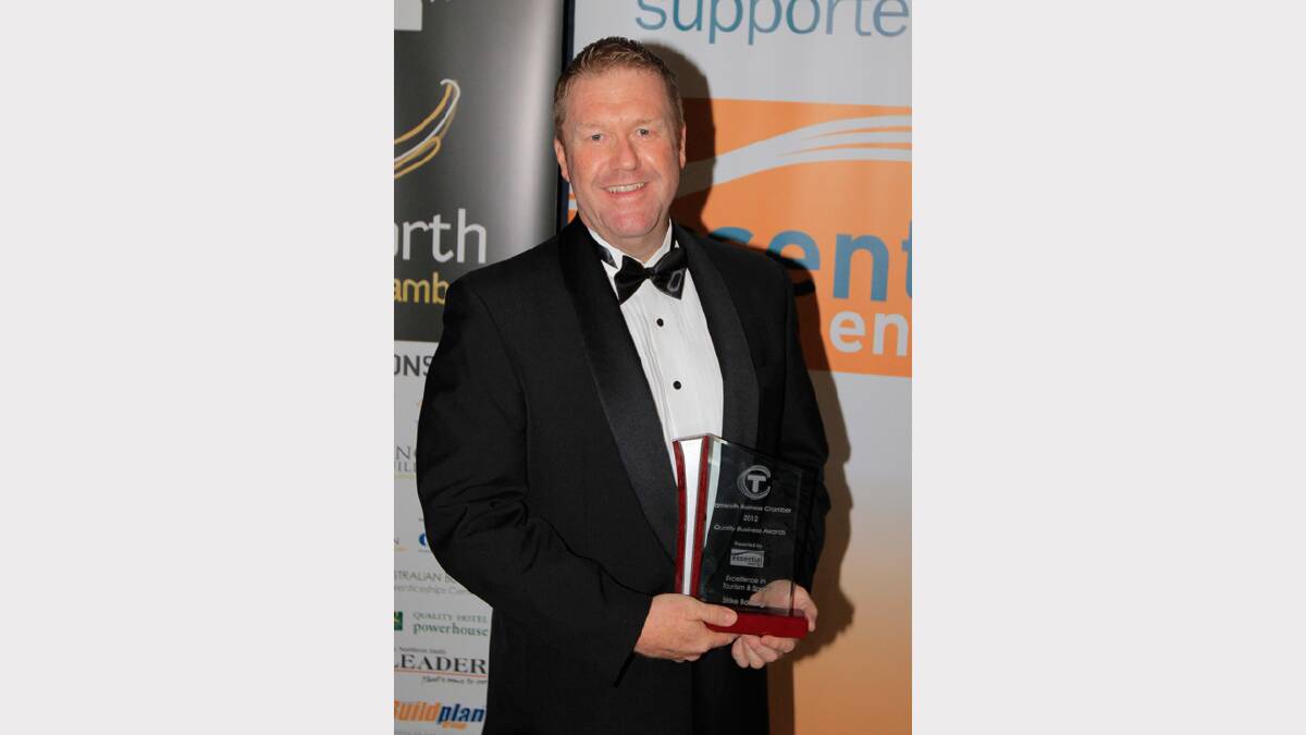 Strike's Chris Shepard at the Quality Business Awards held at TRECC on Friday night. Photo: Robert Chappel
