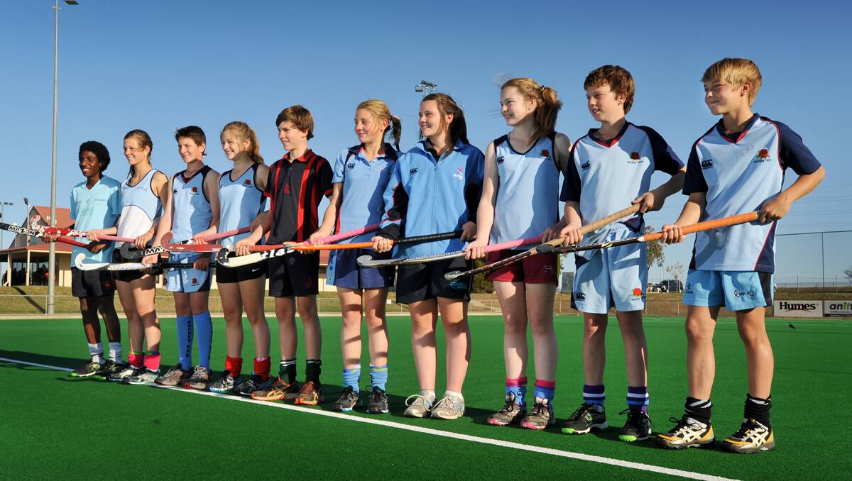 Tamworth’s (from left) Isaac Woodley, Brittany King, Antony Doolan, Alice Arnott, Jeremy Blakley, Abigail Doolan, Gabbi D’Ambros, Emily Chaffey, Ehren Hazell and Brady Curry have all been selected to represent NSW. Absent are Issac Farmilo, Matt Johnston and Andrew Finch. Photo: Barry Smith 200912BSC03