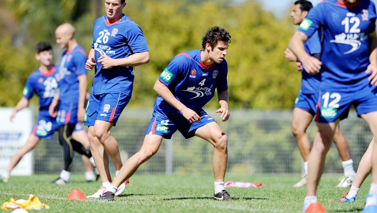 The Newcastle Jets players training at Scully Park, Tamworth. Photo by Grant Robertson