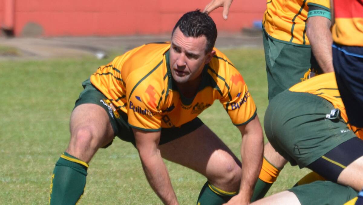 Inverell’s Dave Kearsey plays the unfamiliar role of half-back during the Australian Deaf rugby side’s recent trial against the Gloucester Cockies.