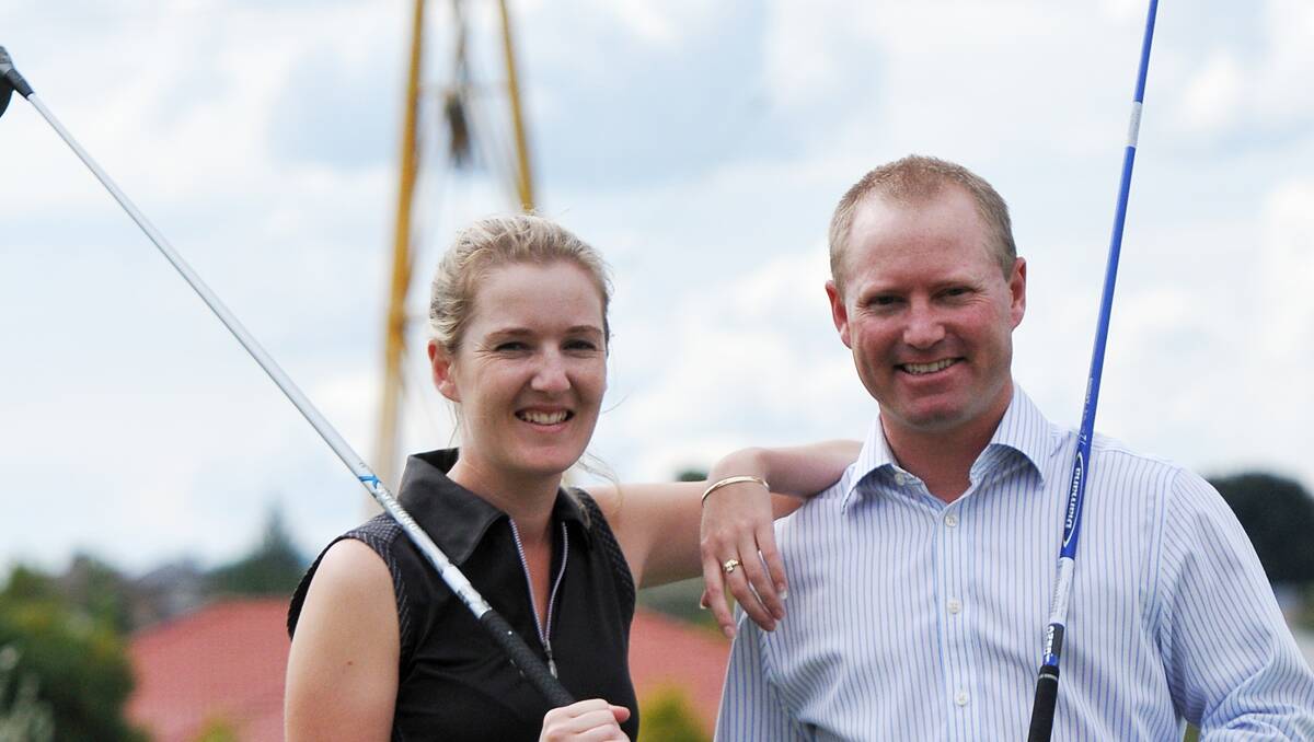 Angie Lockwood and Ben Lockwood are celebrating a family golfing double.  Photo: Geoff O’Neill 160413GOD01