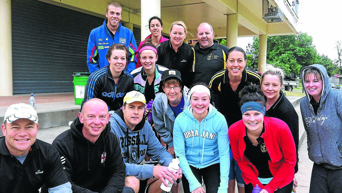 PEAK FITNESS FANS: Back from left, Mitch Rose, Kate Gerathy, Kim Campbell and Mal Campbell, middle from left, Stacey Ferguson, Alisha Hartley, Lisa Roberts, Adele Jarrett, Nikki Parry and Kaia McDonald, and front from left, Phil Mattheus, Phil Salvestrin, Chris Ingall, Sally Rafferty and Erin Chillingworth after an early-morning run this week.
