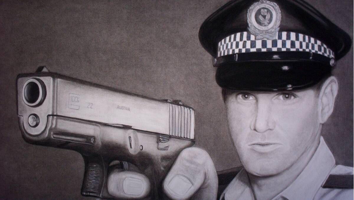One of the art works completed by serving and retired police officers on show in the exhibition. Photo: Police Media