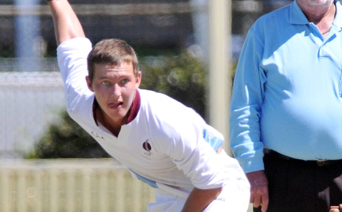 Al De Nysschen opened the bowling for Gunnedah on Sunday but didn’t have any luck.  Photo: Geoff O’Neill 081213GOB02