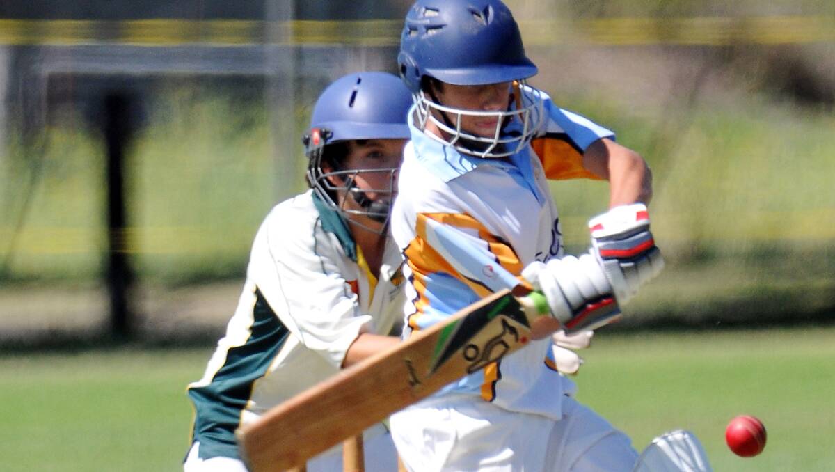 Tom Fitzgerald hits out on his way to a half century in yesterday’s win over Hastings.  100113GOB03
