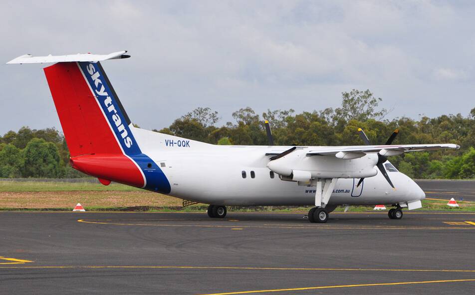 TAMWORTH-BOUND? A Skytrans plane at work in Central Queensland.