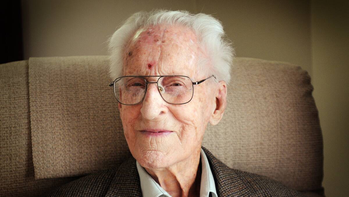 105 YEARS YOUNG: Alf Powell celebrates his 105th birthday today. Photo: Gareth Gardner 130913GGD02