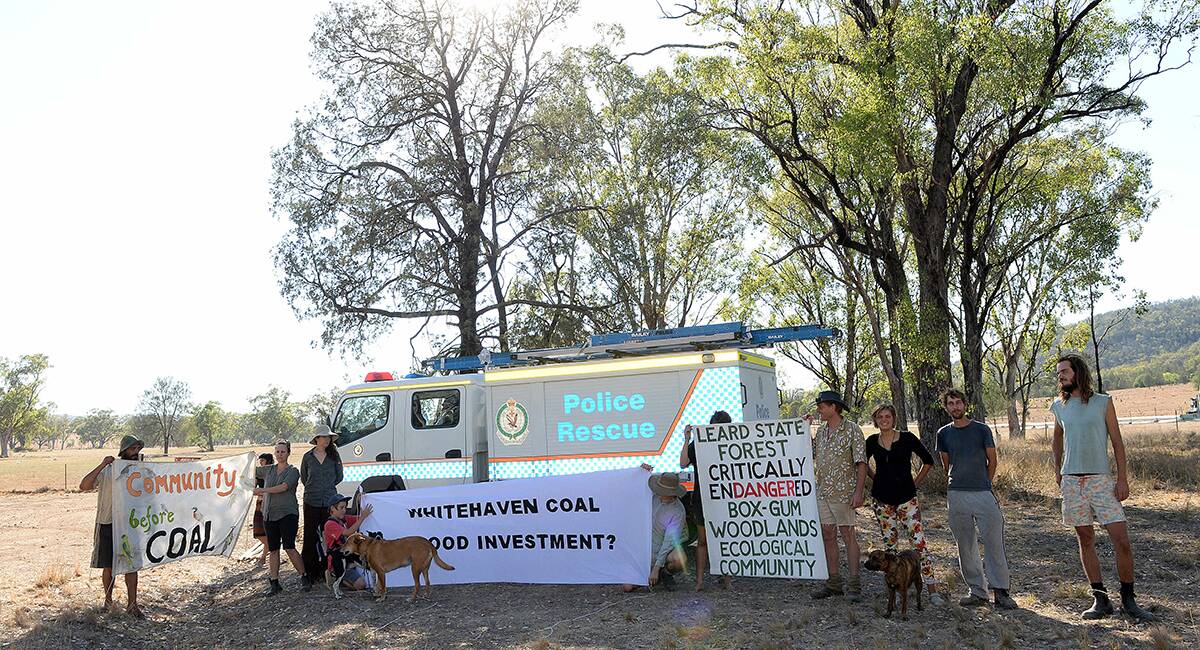 STANDING FIRM: Environmentalists continue to get their message out even after being told yesterday they had just hours to leave the Leard State Forest or be forcibly removed.