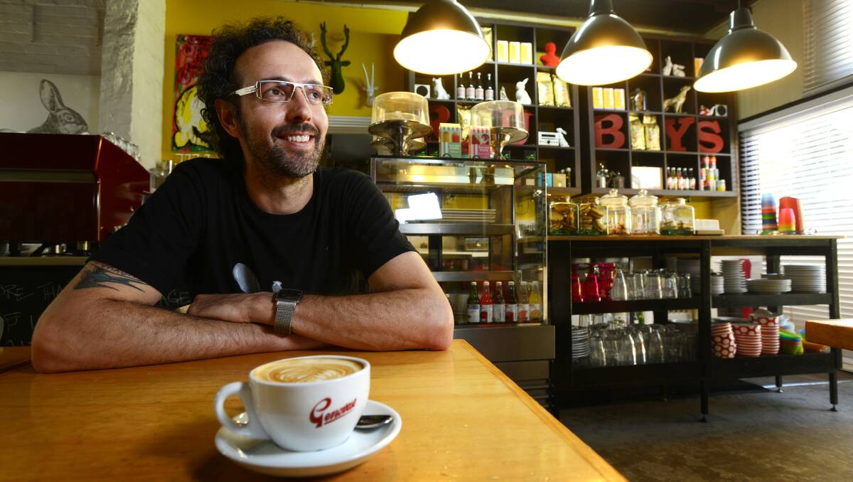 COFFEE CULTURE: Ruby’s Cafe owner Chris Woods says big city tastes are slowly seeping their way into Tamworth. Photo: Barry Smith 281113BSD11 