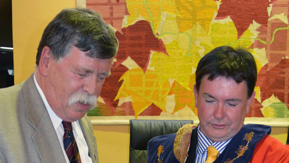 NEWLY ELECTED: Armidale City Council’s new deputy mayor Herman Beyersdorf, left, and mayor Jim Maher. The pair were elected uncontested at last Friday’s extraordinary council meeting.