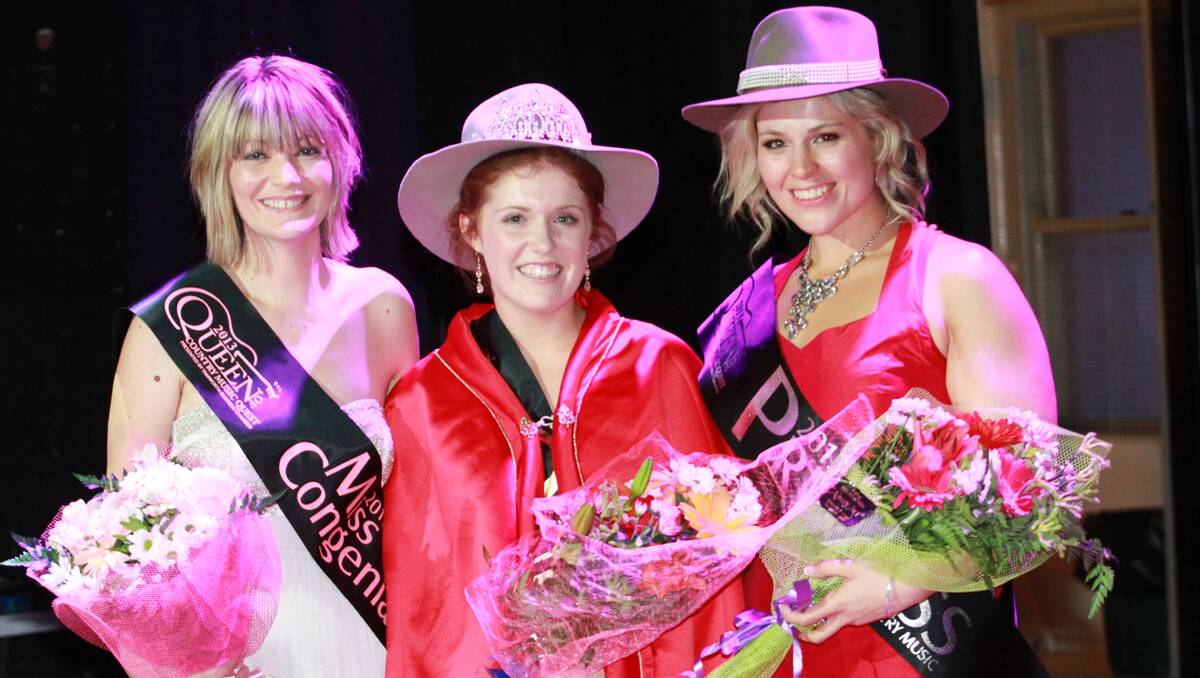 2013 Miss Congeniality Shonnah Smith with 2013 Queen Sophie Dewhurst and 2013 Princess Kate Coburn. Photo: Gareth Gardner