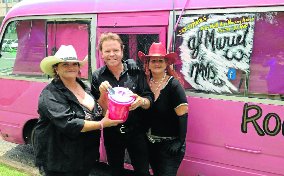 BUST A MOVE: Travelling duo Mavis and AJ Muriel catch up with country star Troy Cassar-Daly in Tamworth this week. The pair use cheeky humour to deliver a deadly serious message.
