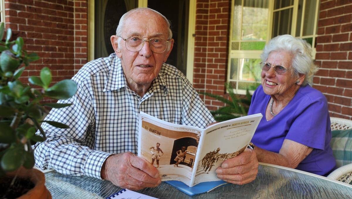 MISSION ACCOMPLISHED: World War II veteran Ted Carter and wife Mary at home after Ted’s pilgrimage to El Alamein and the North Africa battlegrounds. Photo: Barry Smith 241012BSG03