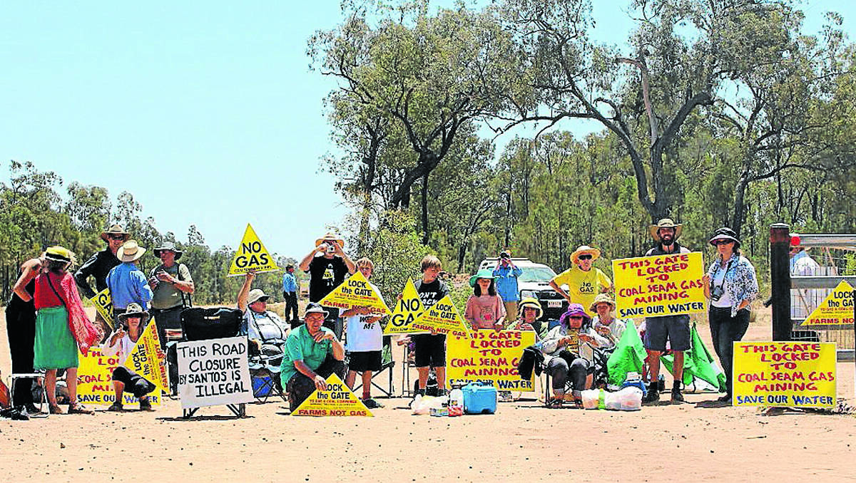 NO WAY: Protesters have stepped up their campaign to halt Santos’ coal seam gas exploration in the Pilliga forest.