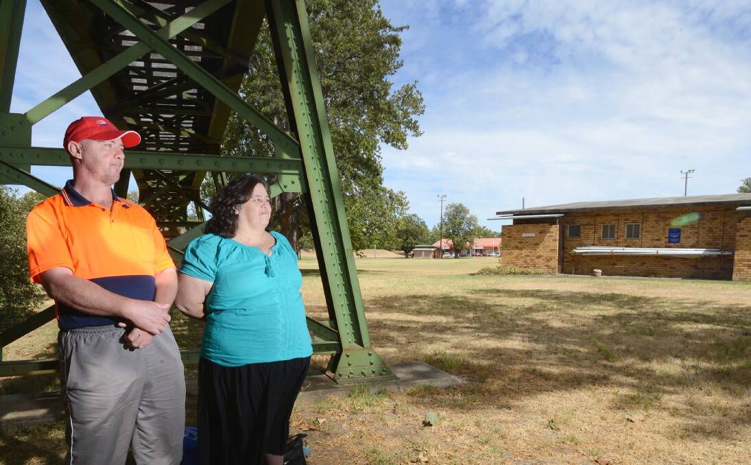 CRUSADE: Tamworth youth workers David Palmer and Michelle Marsh want to stop vandalism at local parks, such as Viaduct Park. Photo: Barry Smith 060214BSB04