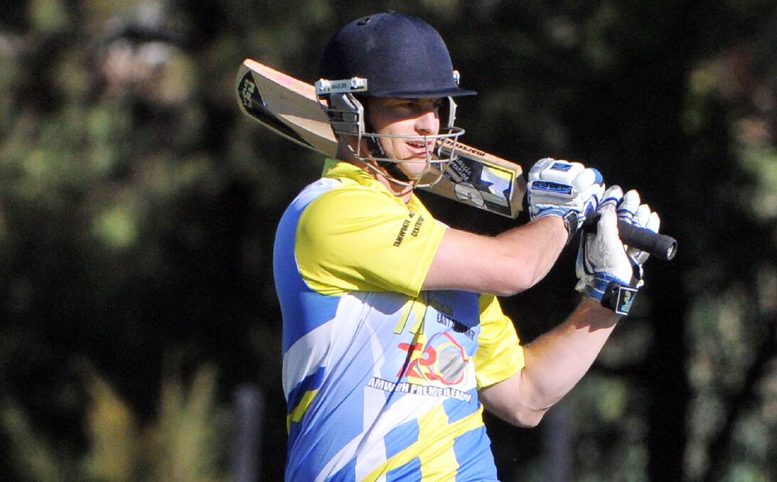 Tim Kensell hit an unbeaten 53 to help Halpins claim second place on the ladder in the Tamworth T20 competition.  Photo: Geoff O’Neill 061213GOE01