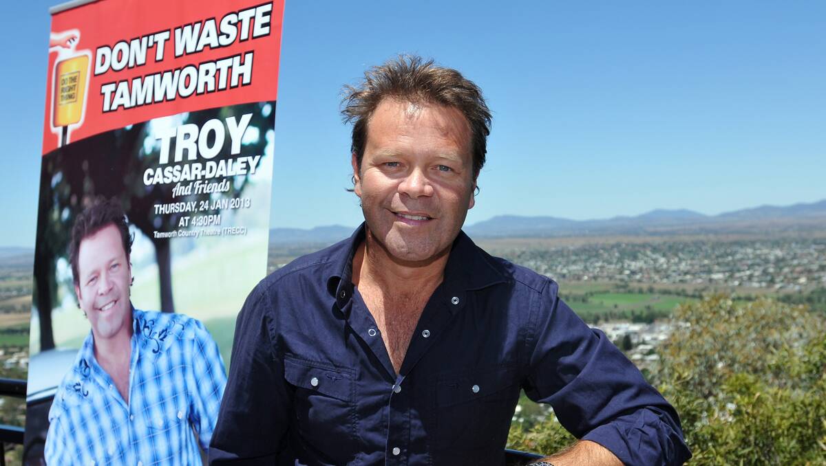 GIVING BACK TO TAMWORTH: Troy Cassar Daley, heads up the Don’t Waste Tamworth recycling campaign. Photo: Geoff O’Neill 041212GOA04