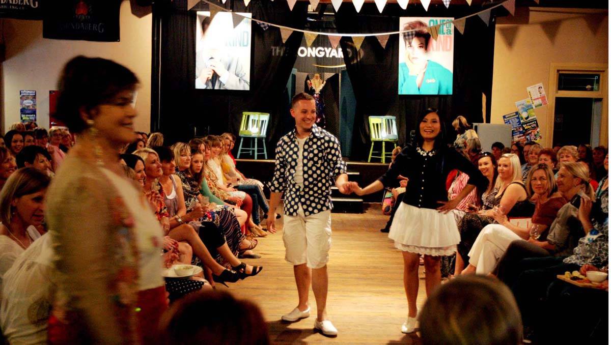 Models Michael and Chloe hit the runway for a One of a Kind fashion show last night. Photo: Kitty Hill