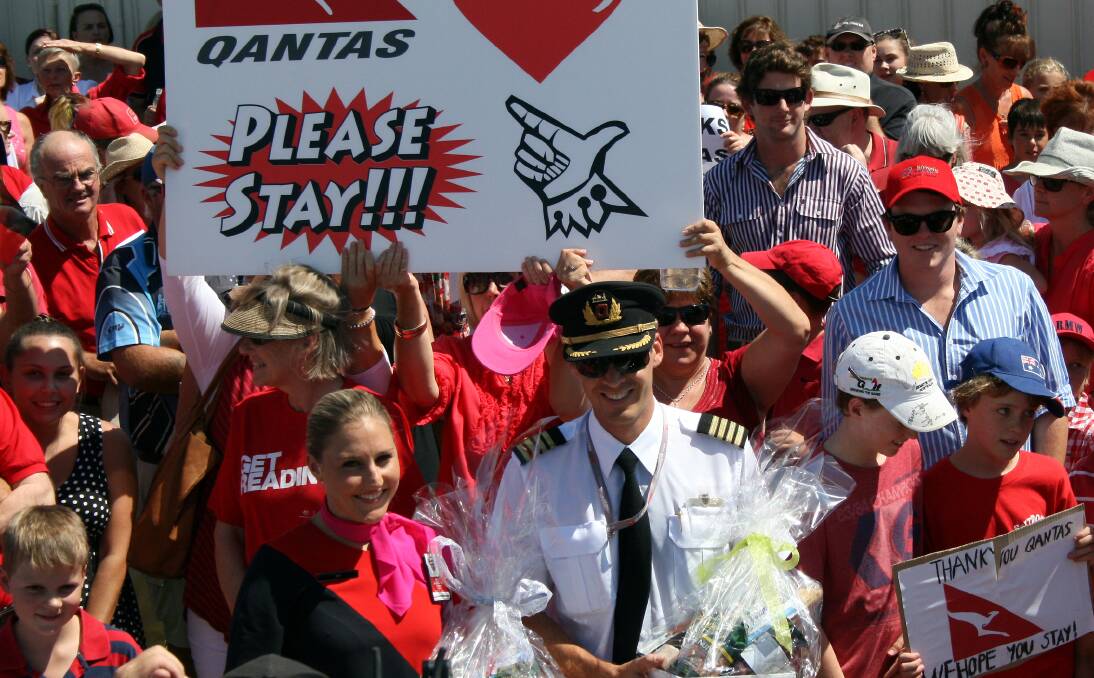 RED ALERT: The Moree community’s colourful support for QantasLink this week could backfire on them, an industry source has claimed. Photo: Bill Poulos