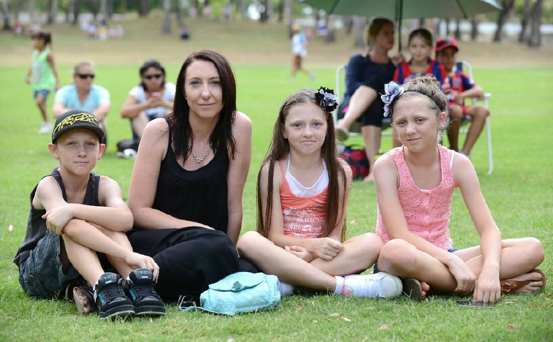 Making a family affair of the free Jessica Mauboy concert are the Kellehers - Decklyn, Missy, Talisha and Mikayla.