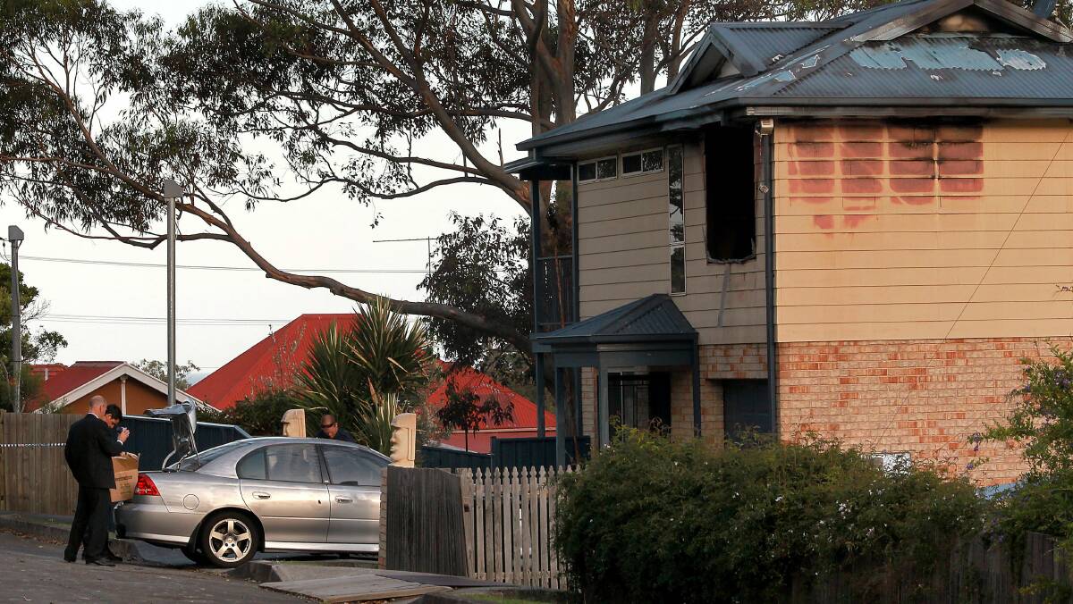 Katie Foreman's house in Doncaster Street, Corrimal, after the fatal fire.
