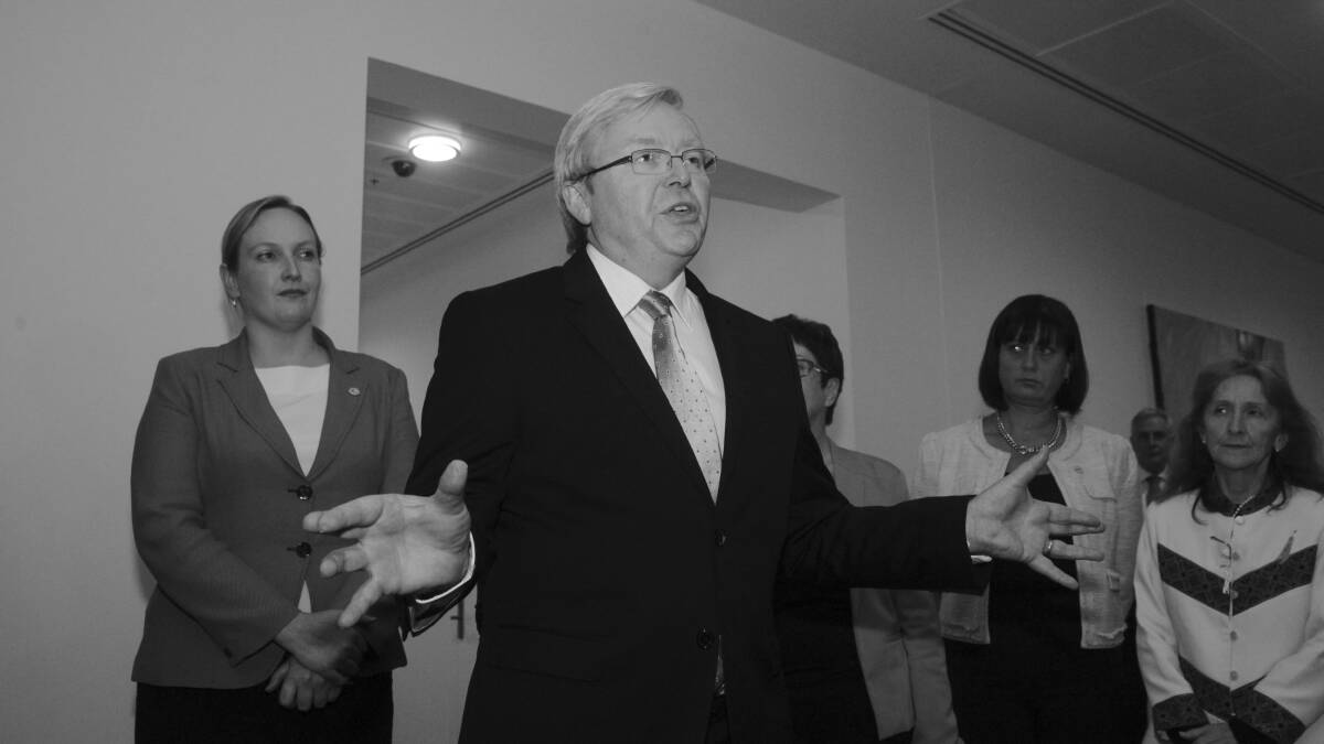 Kevin Rudd arrives for a leadership ballot at Parliament House in Canberra on Thursday 21 March 2013. Photo: Andrew Meares