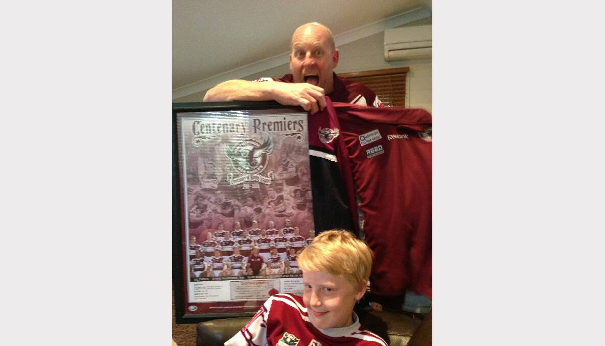 Shane Ward and his son Jay are crazy Manly fans.