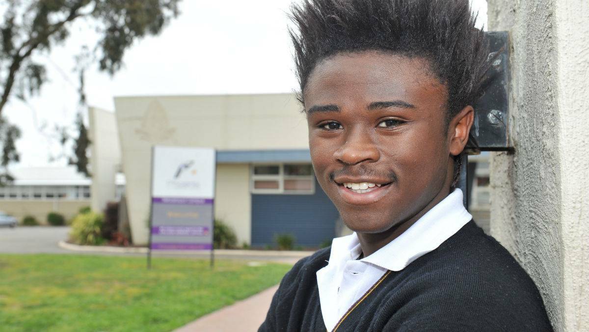 Sadiki Musaka fled war-torn Congo to come to Australia. He is now a Ballarat Youth of the Year. Picture: Lachlan Bence 