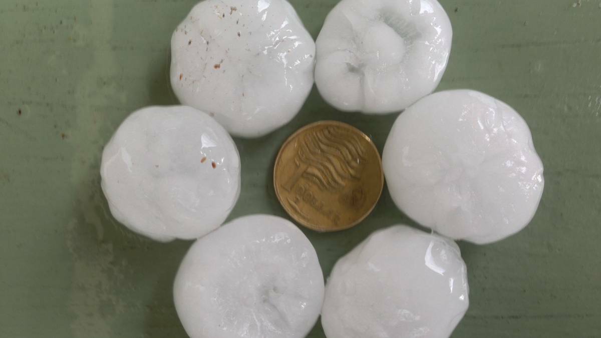 A  hailstorm hit Port Macquarie on Tuesday.