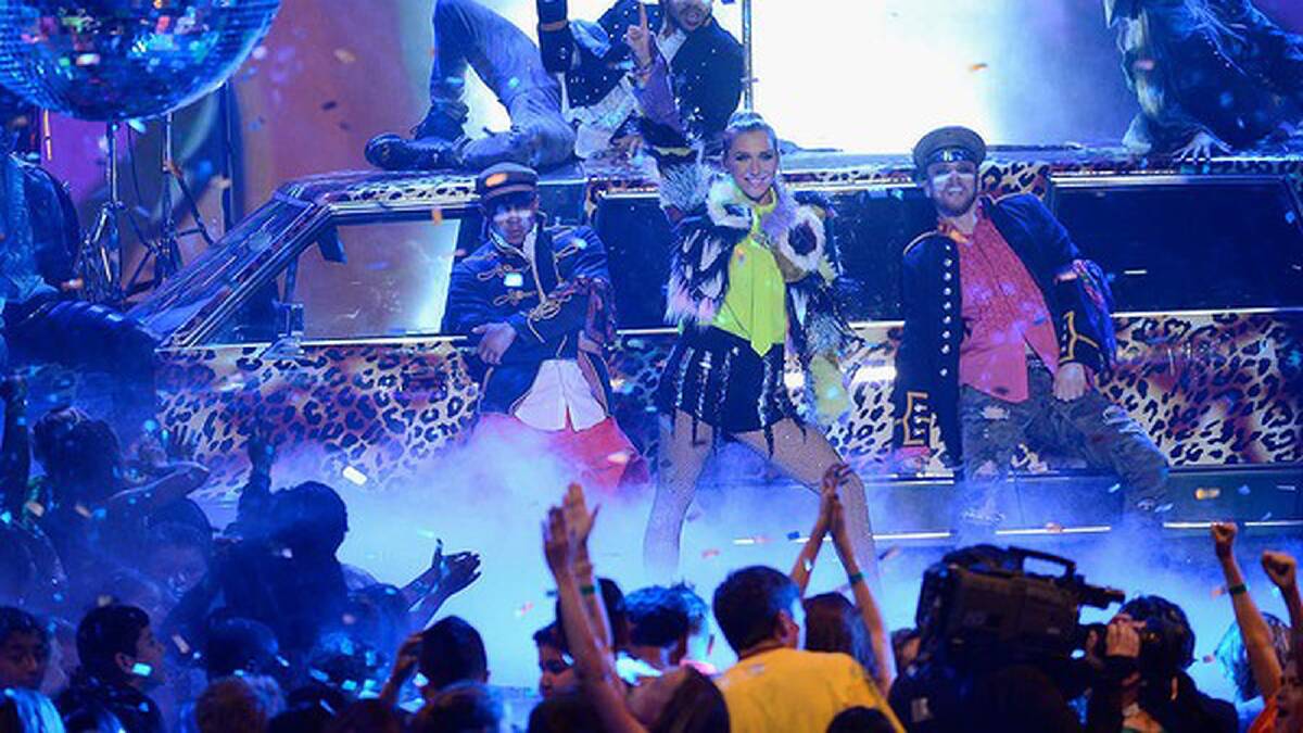 Singer Ke$ha performs onstage during Nickelodeon's 26th Annual Kids' Choice Awards. Photo: Getty Images
