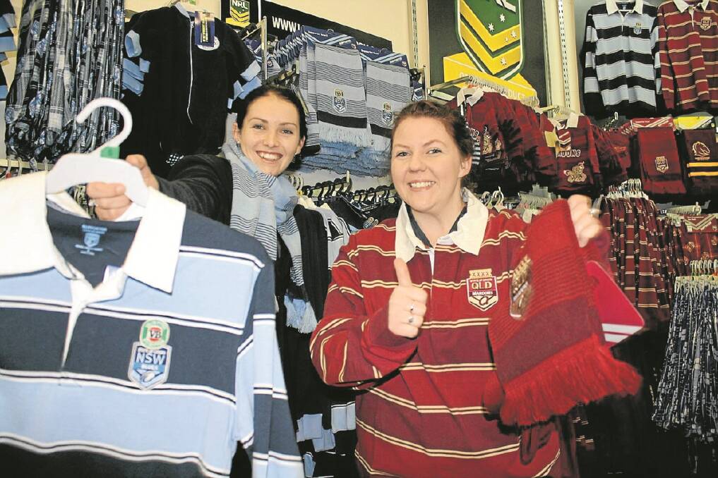 NSW Blues supporter Cailin Dixon and Qld Maroons fan Lisa Furner are ready for Wednesday night's State of Origin game one. - The NamoI Valley Independent. 