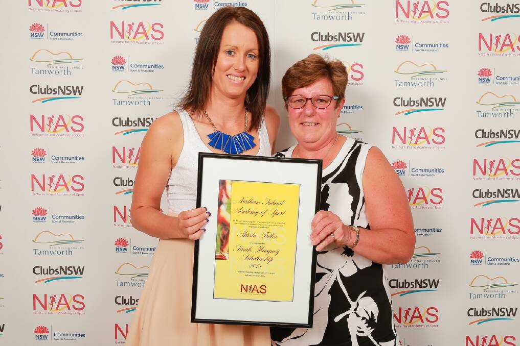 Sarah Heagney Scholarship Kirstie Fuller (left) was also the NIAS Coach of the Year. She is pictured with Julie Heagney. Photos supplied by NIAS.