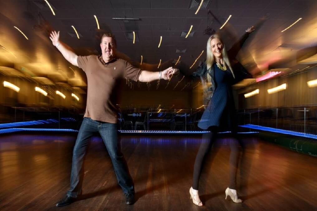 RAW RECRUITS: Neither Bill Fitzgerald nor his dancing partner Emm Hall have an ounce of dancing experience – but hey – it’s all fun and everybody wins with a competition such as this one. Photo: Barry Smith 300513BSG01  - The Northern Daily Leader 