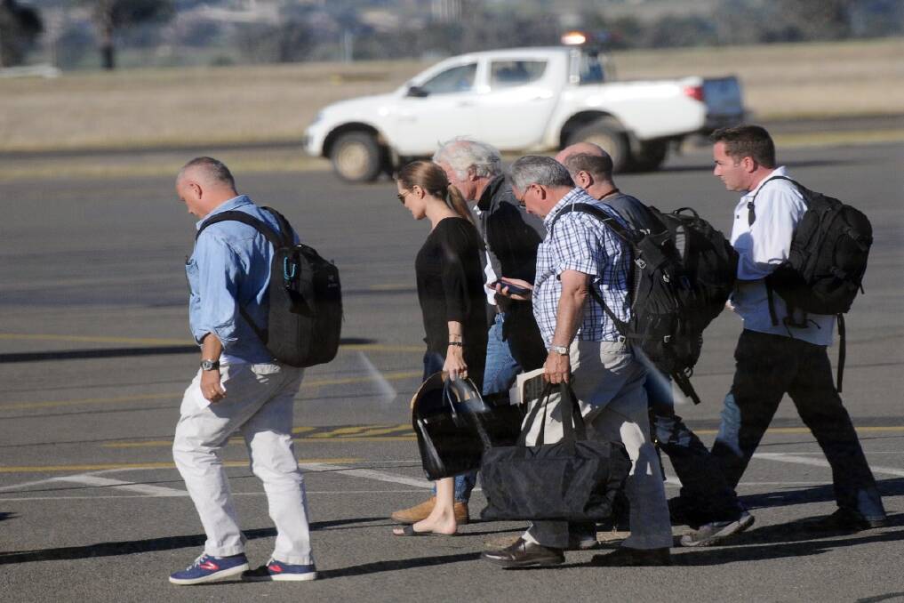 Angelina leaves Tamworth on a flight back to Sydney yesterday afternoon. Photo:Gareth Gardner.