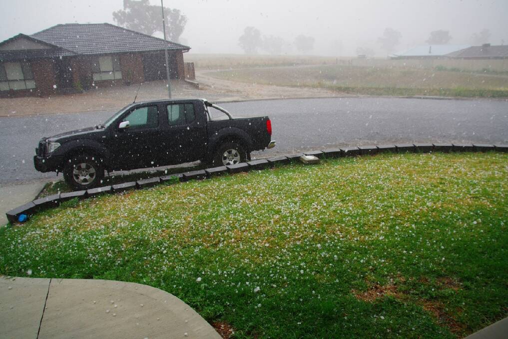 Calala copped a fair slice of the hailstorm, according to this photo by Ben Marsh.