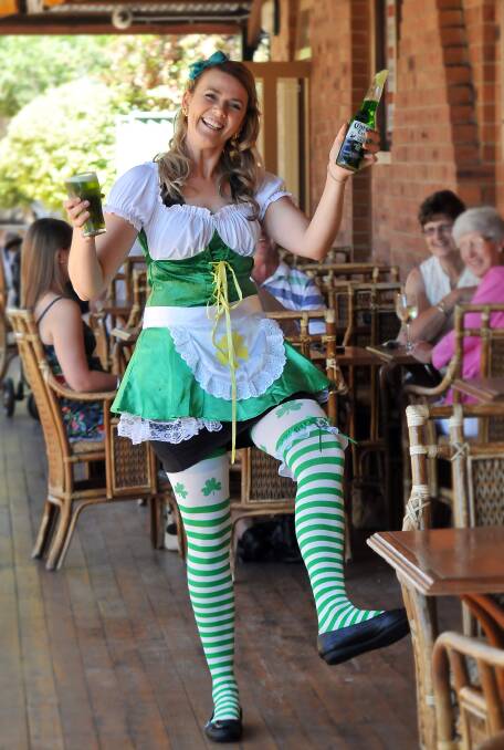 Holly Schultz celebrates St Patrick's Day at the Longyard Hotel in March. Photo:170313GOD01