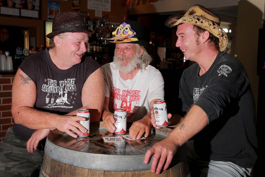 The Whiskey Mountain Boys, Derek Trewren, Mozzie McKinley and Gary Dorman. Photo:Mat Bedford 230114MBB01