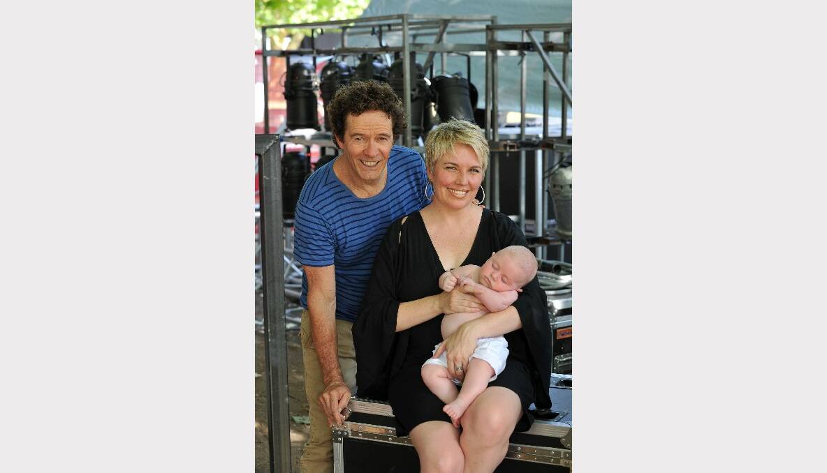 BEST JOB: Mark Gable and Melinda Schneider with baby Sullivan Gable at his first Tamworth Country Music Festival. Photo:Barry Smith 180113BSG03