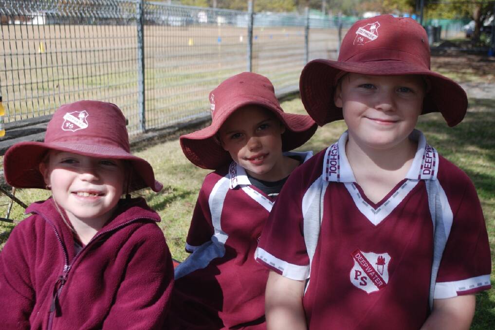 Alex McCowen, Billy Lawson and Jack Hoppe from Deepwater Public School in Tenterfield for the zone cross country. - The Tenterfield Star. 