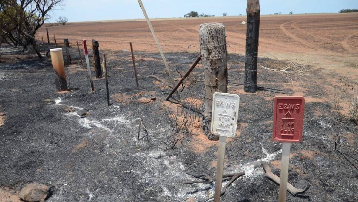 Some of the devastation from the fire at Rockleigh near Murray Bridge, South Australia.